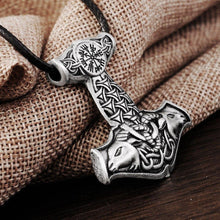 Load image into Gallery viewer, Necklaces Thor&#39;s Hammer Amulet Pendant Necklace with Goat Embellishment
