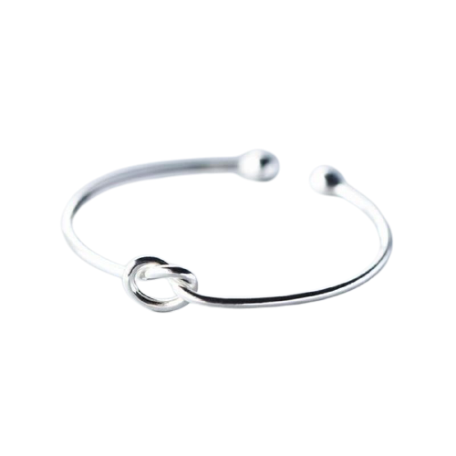 Bracelets Sterling Silver Simple Heart-Shaped Knot Bracelet