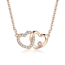 Load image into Gallery viewer, Necklaces 18K Rose Gold Diamond Heart Charm Necklace
