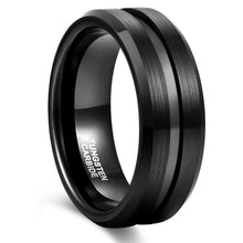 Load image into Gallery viewer, Rings 8mm Men&#39;s Classic Pure Black Tungsten Ring
