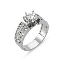Load image into Gallery viewer, Rings Sterling Swarovski Wide Engangement Ring
