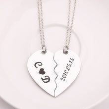 Load image into Gallery viewer, Necklaces Engraved Heart Stitching Pendant Puzzle Couples Necklace
