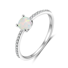 Load image into Gallery viewer, Rings Sterling Silver Round White Opal Ring
