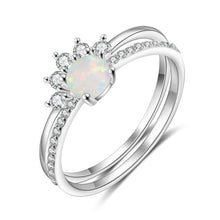 Load image into Gallery viewer, Rings Sterling Silver Round White Opal Ring
