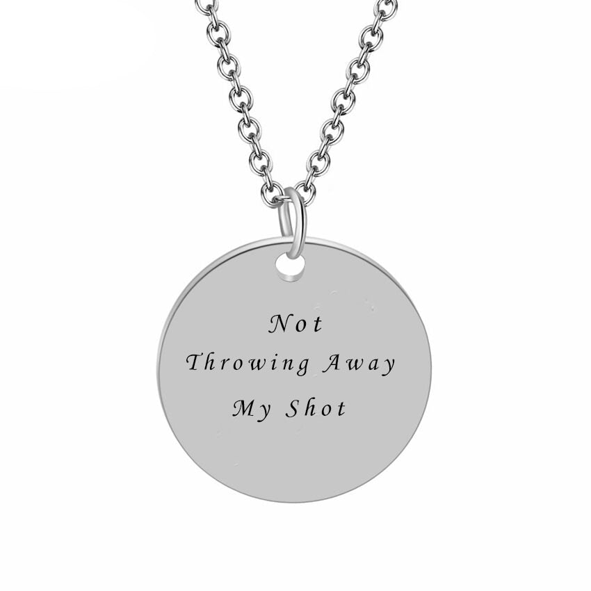 Necklaces Stainless Steel Disc Quote Necklace