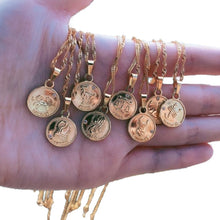 Load image into Gallery viewer, Necklaces Zodiac Sign Coin Pendant Necklace
