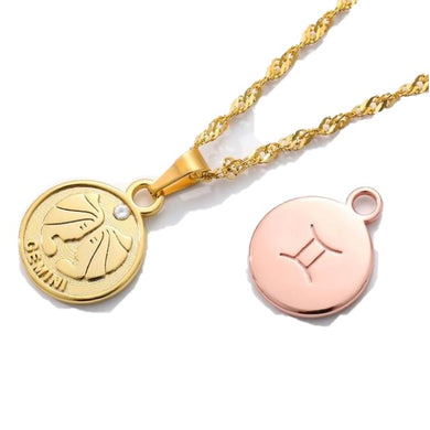 Necklaces Zodiac Sign Coin Pendant Necklace