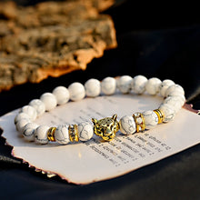 Load image into Gallery viewer, Bracelets White Turquoises Stone Charm Bracelet Men Wood Beads
