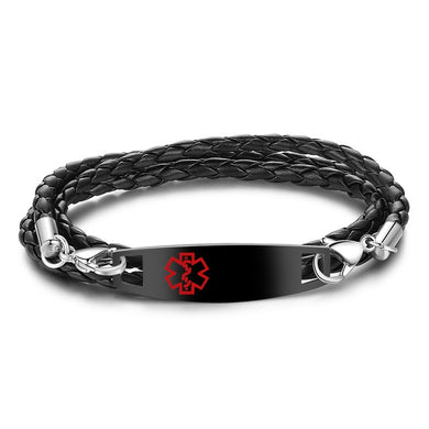 Bracelets Personalized Stainless Steel Medical Alert ID Rope Bracelet