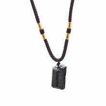 Load image into Gallery viewer, Necklaces Natural Black Obsidian Pillar Pendant Necklace
