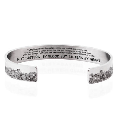 Bracelets 'Not Sisters By Blood' Stainless Steel Bangle Bracelet