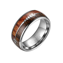 Load image into Gallery viewer, Rings 8mm Wood and Tungsten Carbide Ring
