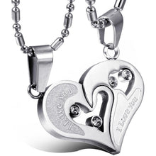 Load image into Gallery viewer, Necklaces His and Hers Matching Heart Stainless Steel Couple Necklace 2 Piece Set
