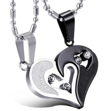 Load image into Gallery viewer, Necklaces His and Hers Matching Heart Stainless Steel Couple Necklace 2 Piece Set
