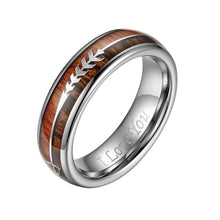 Load image into Gallery viewer, Rings 4mm Wood and Tungsten Carbide Ring
