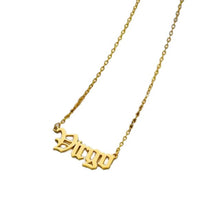 Load image into Gallery viewer, Necklaces Old English Letter Zodiac Necklace
