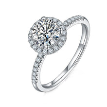 Load image into Gallery viewer, Rings 1CT VVS1 Moissanite Round Halo Diamond Ring
