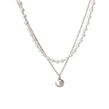 Load image into Gallery viewer, Necklaces Double Layer Chain Pearl Choker Necklace

