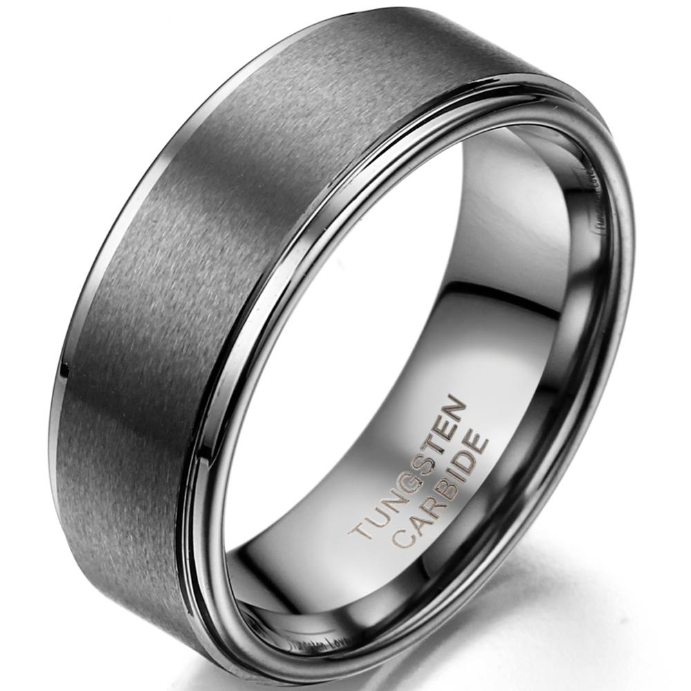 Rings 8mm Silver Tungsten Carbide Ring