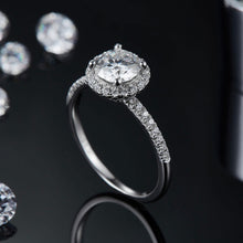 Load image into Gallery viewer, Rings 1CT VVS1 Moissanite Round Halo Diamond Ring
