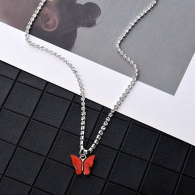 Necklaces Dazzling Acrylic Butterfly Choker Necklace