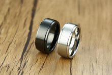 Load image into Gallery viewer, Rings Black Silver Color Spinner Ring for Men Stress Release
