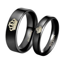 Load image into Gallery viewer, Rings &quot;Her King His Queen&quot; Titanium Couple Rings
