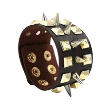 Load image into Gallery viewer, Bracelets Punk Wide Cuff Leather Bracelet
