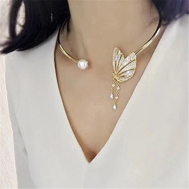 Necklaces Fashion Simple Butterfly Open Collar Necklace