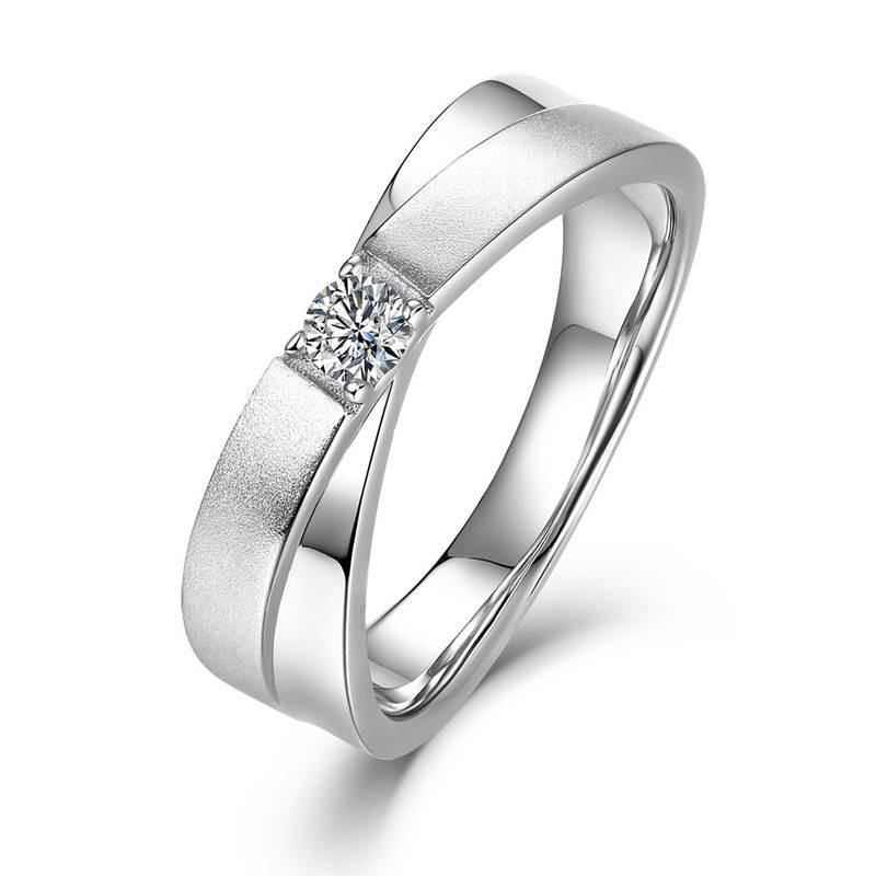 Rings VVS1 Moissanite Sterling Silver Wedding Bands