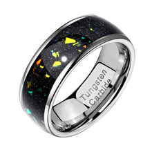 Load image into Gallery viewer, Rings Black Luminous Fragments Inlay Tungsten Ring
