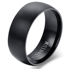 Load image into Gallery viewer, Rings 8MM Men&#39;s Black Titanium Ring
