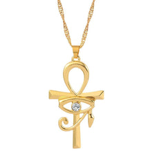 Load image into Gallery viewer, Necklaces Egyptian Ankh Cross Eye of Horus Amulet Necklace
