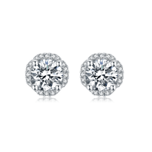 Load image into Gallery viewer, Earrings 5.0mm 1.0Ct D Color Moissanite Sterling Silver Stud Earrings
