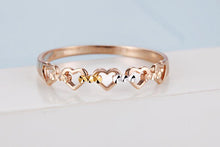 Load image into Gallery viewer, Rings 18K Rose Gold Hearts Ring
