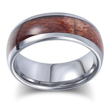 Load image into Gallery viewer, Rings 8mm Men&#39;s Real Koa Wood Inlay Tungsten Carbide Ring
