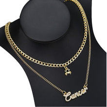 Load image into Gallery viewer, Necklaces Double Layer Zirconia Zodiac Charm Necklace
