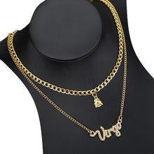 Load image into Gallery viewer, Necklaces Double Layer Zirconia Zodiac Charm Necklace
