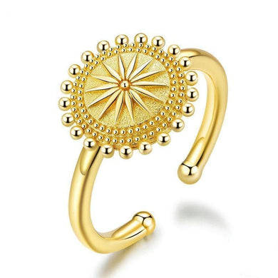 Rings Sun Compass Gold Color Adjustable Ring