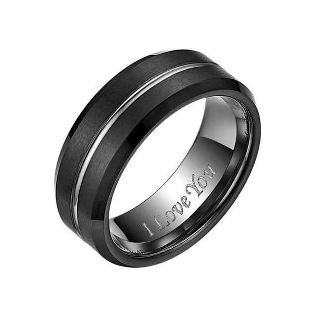 Rings Unisex Engraved Tungsten Carbide Band Ring