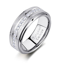 Load image into Gallery viewer, Rings 8mm Crystal-Covered Tungsten Carbide Ring
