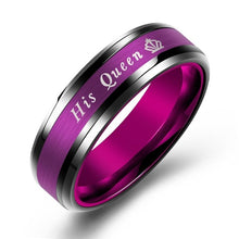 Load image into Gallery viewer, Rings Her King His Queen Stainless Steel Luminous Couple Rings
