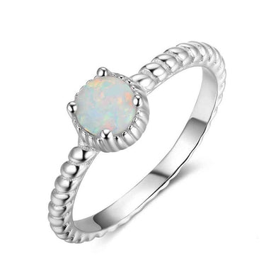 Rings Round Opal Sterling Silver Ring