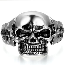Load image into Gallery viewer, Bracelets Stainless Steel Heavy Skull Cuff Bracelet
