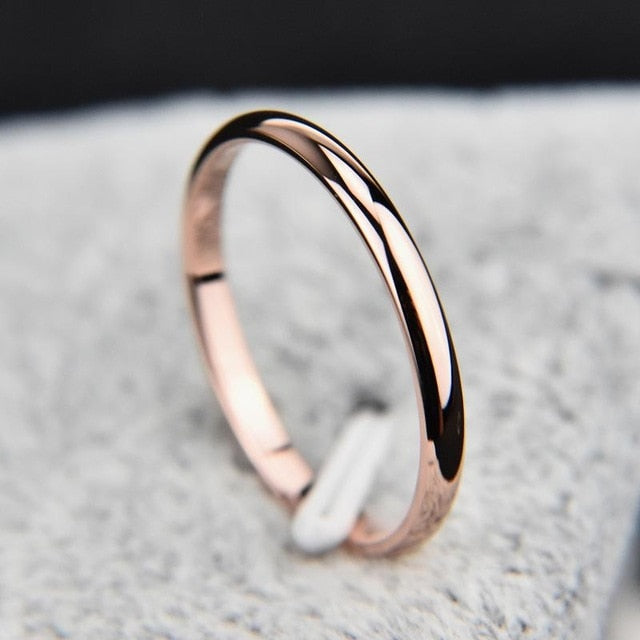Rings Smooth Simple Titanium Steel Unisex Band Ring