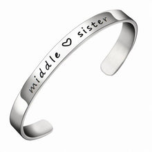 Load image into Gallery viewer, Bracelets Big, Middle, Little Sister Stainless Steel Bangle Cuff Bracelet
