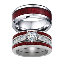 Load image into Gallery viewer, Rings Titanium Wood Couple Ring Set
