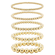 Load image into Gallery viewer, Bracelets Gold Color Big Round Beaded Handmade Chain Bracelet Stack
