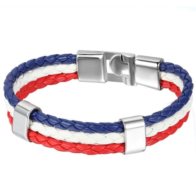 Bracelets America Flag Braided Bracelet