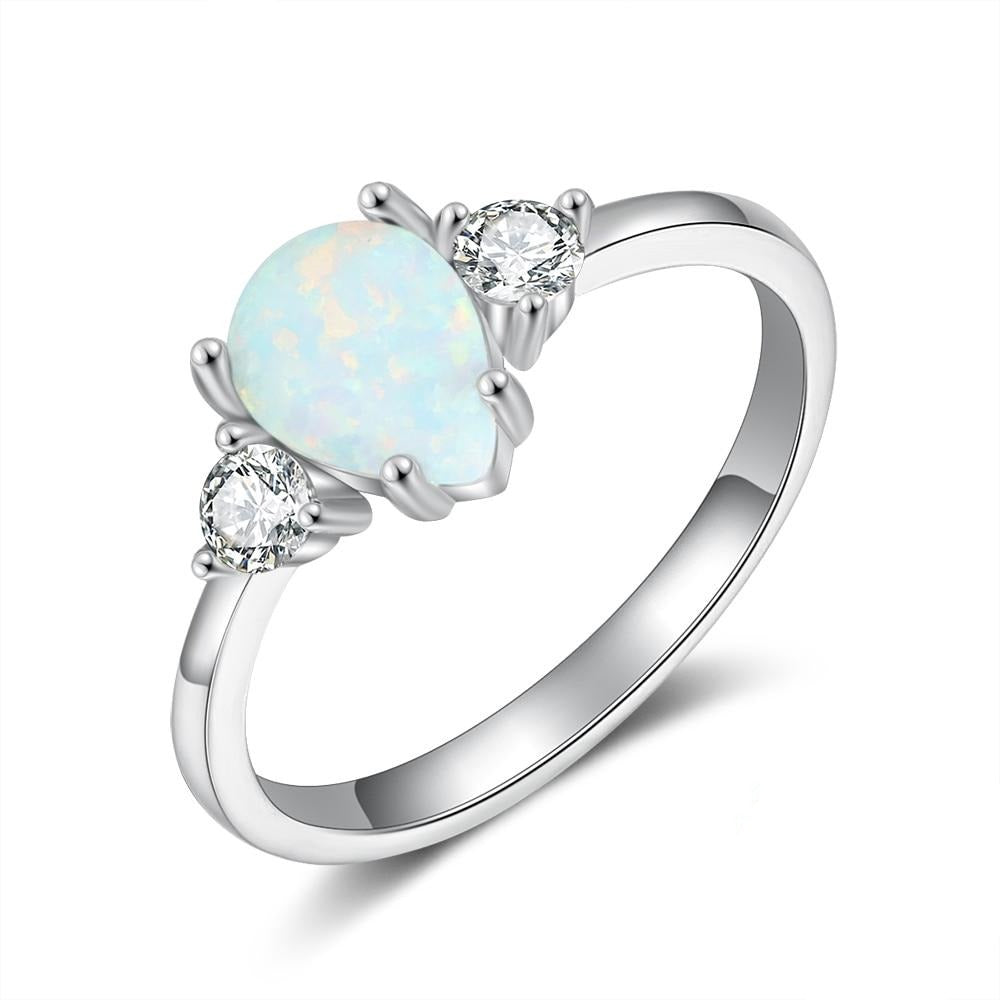 Rings Classic Teardrop Opal Sterling Silver Ring